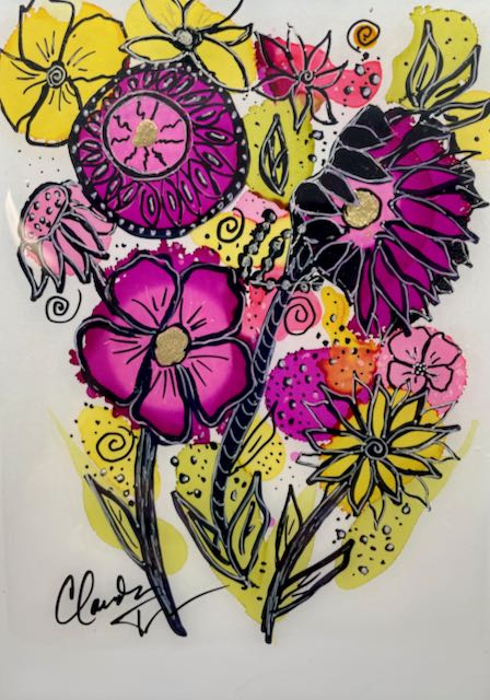 Purple and Yellow AI floral